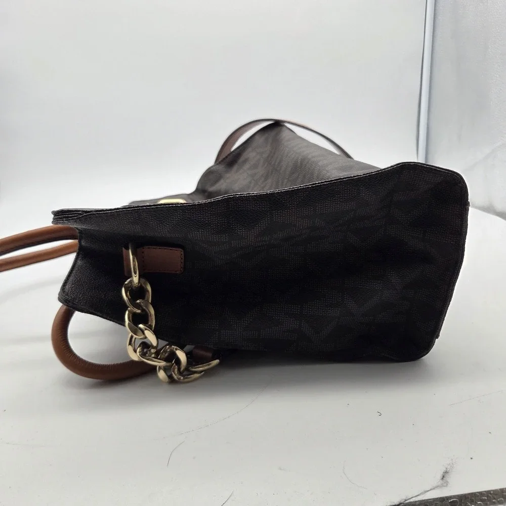 Michael Kors Hamilton Large Satchel Satchel/Top Handle Bag Logo Pattern Brown